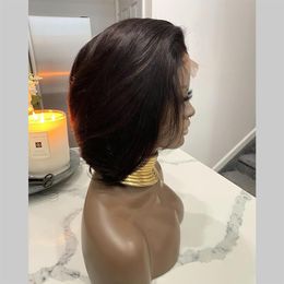 Bob Cut Wig 4X4 Lace Closure Wigs 100% Virgin Brazilian Human Hair Pre-Plucked With Baby Hair 130% 150% Density For Black Women235T