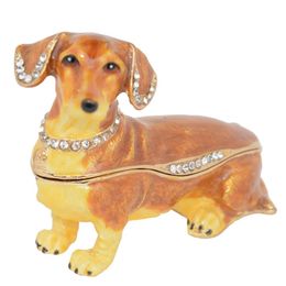 Dachshund dog Jewellery trinket box animal tabletop pewter ornament dog lover gift Home Accessories Gifts211W