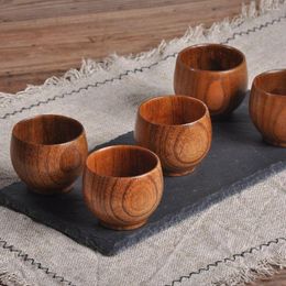 Cups Saucers Portable Anti-corrosion Bar Drinkware Water Mug Jujube Wooden Handmade Drinking Cup Coffee Tea