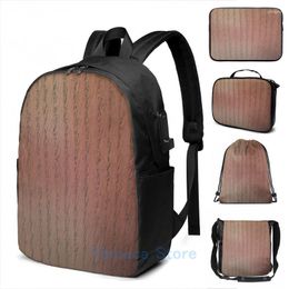 Backpack Funny Graphic Print Dark Rich Oak Pattern USB Charge Men School Bags Women Bag Travel Laptop