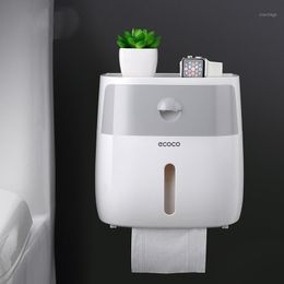 Toilet Paper Holders Bathroom Tissue Box Double-layer Wall-mounted Non-perforated Storage Drawer Accessories