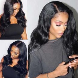 2022 fashion Human Hair Wigs Density Remy Invisible HD Transparent Brazilian Body Wave Lace Front Wig For Black Women1802