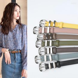 Belts Candy Colours Women Slim Genuine Cow Leather Jeans Strap Waistabnds Simple Design Cowhide Cinturones Para Mujer Ceinture