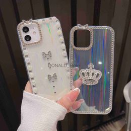 Cell Phone Cases Suitable for iPhone Apple 14 Pro Max premium ins style niche 3D rhinestone phone case J230719