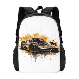 Backpack Speed Sports Car Ink Drawing Hyper Artistic Women Polyester Camping Backpacks Lightweight Kawaii School Bags Rucksack