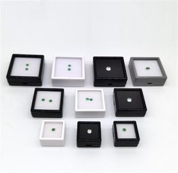 White Black Square Gemstone Display Box Soft Sponge Cushion Gift Box Loose Diamond Jewelry Box Plastic Storage JL1632