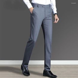 Men's Suits Loose Straight Suit Pants For Men Spring Autumn Sold Colour Stretch Business Casual Classic Korea Styles Trousers A26