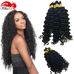 Hannah Deep Curly 100% Unprocessed Virign Mongolian Bulk Human Hair For Braiding Bulk No Weft 3bundles 150gram321g