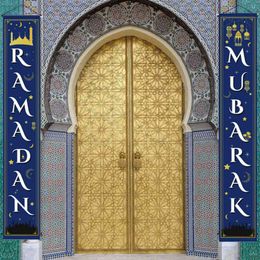 Eid Mubarak Door Porch Banner Hanging Garland Flag Muslim Islamic EID Ramadan Kareem Festive Home Decor242Y