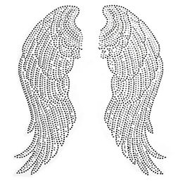 Large Angel Wings Pairs Iron on Fix Rhinestone Transfer Bling Motif Diamond Applique for Crafts Clothes Bags Decoeated 1pair3415