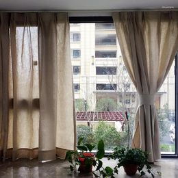 Curtain Nordic Style Plain Colour Cotton Linen Decorative Short FengShui Partition 150cm Width /1 Piece