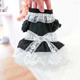 Dog Apparel Summer Princess Pet Dress For Dogs Small Puppy Cat Tutu Wedding Party Skirt Clothes Chihuahua Yorks Lace Bowknot Dresses