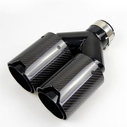 Dual Carbon Fibre Black Stainless Steel Universal M performance Carbon Fibre Exhaust Tips End Pipes Muffler tips for BMW1777