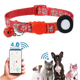 Other Dog Supplies Pet Mini GPS Tracker with cat footprints Detection Wearable Bluetooth for Cat Anti lost Colorful Collar 230719