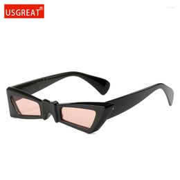 Sunglasses 2023 Cat Eye Bow Tie Shape Women Triangle Lens Candy Colour Sun Glasses Fashion Brand Design Eyewear UV400