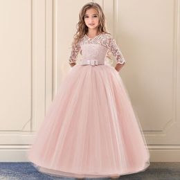 Girls Lace Dress For Wedding Embroidery Party Dresses Evening Christmas Girl Ball Gown Princess Costume Children Vestido 6 14Y