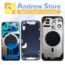 For iPhone 14 14 PLUS 14P 14 PRO MAX Back Housing Battery Cover Rear Door Housing Case With Middle Frame