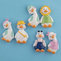 Resin Fridge Magnets 3D Simple Creative Cartoon Cute Crooked Neck Duck Creative Gift