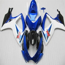 Customise for Suzuki GSXR 600 750 Fairing kit GSXR600 GSXR750 fairings 2006 2007 06 07 Blue white Fairings298D