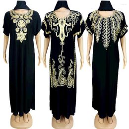 Ethnic Clothing Black Embroidery African Women Muslim Abaya For 2023 Summer Hijab Dress Turkey Arabic Islamic Dubai Kaftan Jilbab