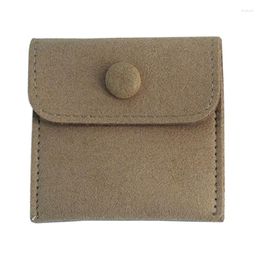 Jewellery Pouches Storage Bags Small Microfiber Portable Purse With Snap Button