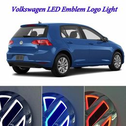 Auto Illuminated 5D LED Car Tail Logo Light Badge Emblem Lamps For Volkswagen VW GOLF Bora CC MAGOTAN Tiguan Scirocco 4D282k
