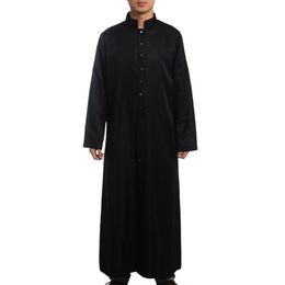 Roman Priest Cassock Costume Catholic Church Clergy Black Robe Gown Clergyman Vestments Single Breasted Button Adult Men Cosplay2321