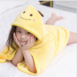 Towel Kids Animal Hooded Bath Cartoon Children Coral Velvet Beach Bathrobe Boys Girls Swimming 90 90cm Dog Pig