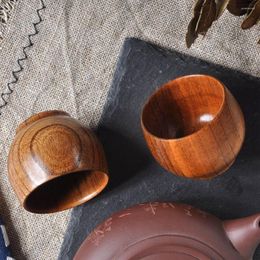 Cups Saucers Creative Portable Bar Drinkware Japanese-style Handmade Jujube Wooden Tea Cup Drinking Coffee