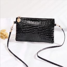 Wallets 2023 Wallet Mobile Phone Change Shoulder Messenger Patent Leather Hand Japanese Korean Coin Bags Crocodile Small Square #15