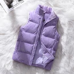 Men's Vests Down Vest Women Autumn Winter Sleeveless Waistcoat Jacket White Duck Female Short Casual Outwear Oversize