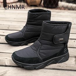 Boots CHNMR Men's Snow Cotton Hiking Trend Round Toe Rubber Big Size Designer With Velvety Slip-on Out Door Selling Products