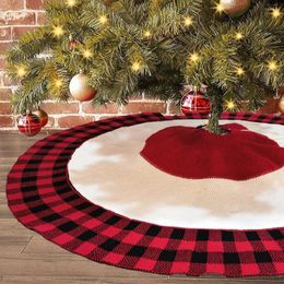 Christmas Decorations Plaid Tree Skirt Fashion Knitted Apron Holiday Party