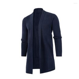 Men's Sweaters Mens Long Slim Sweater Autumn Plus Size Cardigan Coat