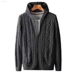 Men's Sweaters Autumn Winter Men's Hoodie Cotton Cardigan Zipper Warm Soft Pocket Spacious No Yq Clothing Knit Casual Male Sweater Pull Homme L230719