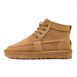 Boots Men Short Winter Snow High Quality Cotton Shoes Plush Warm Outdoor Leisure Bare Thick Bottom