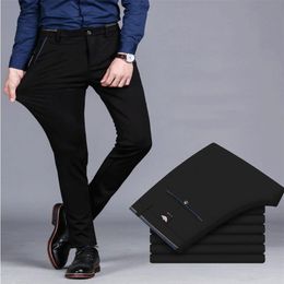 2021 Spring Non-Iron Dress Men Classic Pants Fashion Business Chino Pant Male Stretch Slim Fit Elastic Long Casual Black Trouser248G