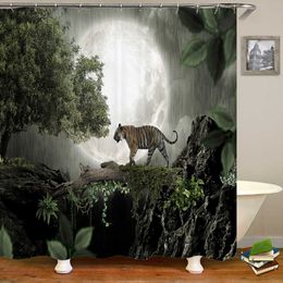 Shower Animal Elephant Printed Shower Curtain Washable Curtain with Hook Bathroom Decorative Curtain 3D Shower 180*200cm