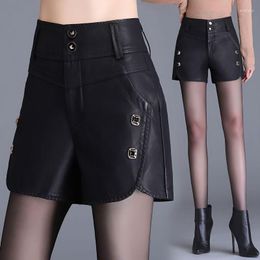 Women's Shorts Sexy Mori Girl Style PU Fashion Casual Summer Women Clothing Faux Leather High Waisted Womens Short Pants T492