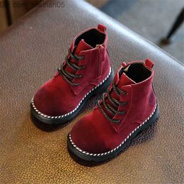 Boots Spring/Autumn Children Boots Girls Boys Leather Zip Rubber Ankle Martin Boots Fashion Baby Boy Girl shoes For Kids Boots 21-30 201113 Z230719