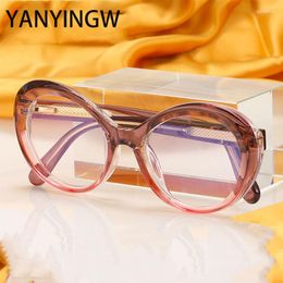 Sunglasses Fashion Style Two Colour Splicing Optical Spectacle Frame Women's TR90 Oval Cat's Eye Anti Blue Light