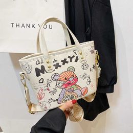 Large Capacity Clear Transparent Tote Bag Women Graffiti Beach Summer Letter Casual Shopping Shoulder Bgs tote bags for women