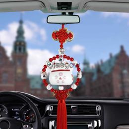 Interior Decorations Car Pendant Cute Ceramics Lucky Cat Decoration Hanging Ornaments Automotive Interior Rearview Mirror Good Luck Suspension Trim x0718