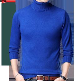 Men's Sweaters 2022 New Casual Knitted Turtleneck Sweater Men Pullover Clothing Fashion Clothes Knit Winter Warm Mens Sweaters Pullovers 81333 L230719