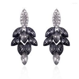 Dangle Earrings LUBOV Colorful Full Crystal Stone Inlaid Anti Silver Metal Drop Water Drops Trendy Women Party Jewelry