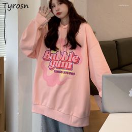 Women's Hoodies Women Hooded Harajuku Print Vintage Hip-hop Ulzzang Bf Casual Clothing All-match Sweatshirts American Style Ins