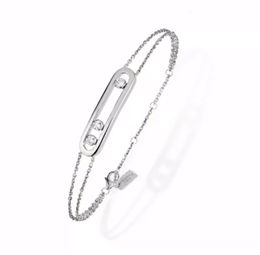 Bangle removable diamond classic brand 925 sterling silver ladies and girls double layer bracelet 1 1 230718