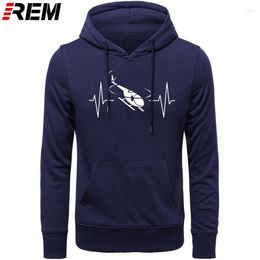 Men's Hoodies REM Heartbeat Helicopter Men Long Sleeve O Neck Cotton Pilot Man Clothing Sweatshirts