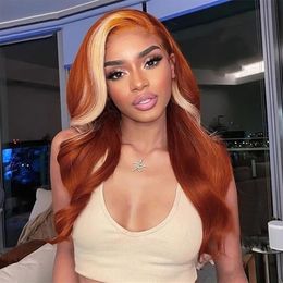 Ishow Brazilian Body Wave 13x1 T Part Human Hair Wigs Orange Ginger Blonde 613 Blue Red Pink 99j Colour Remy Pre Plucked Lace Front228M