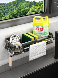Kitchen Storage Rag Rack Seasoning Domestic Sink Sponge Hanging-Type Drain Basket Water Fabulous Draining Gadget
